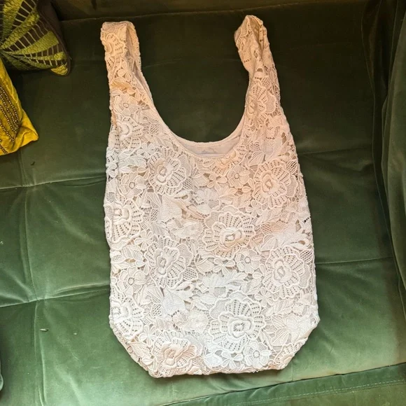 Magda Butrym for H&M Elegant Cream Lace Tote - Picture 3 of 7